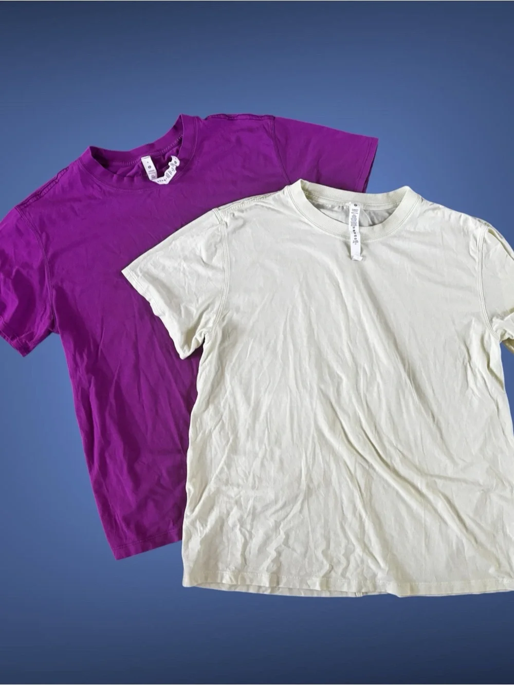 LULULEMON *BUNDLE* Two 'All Yours' Tees in Vivid Plum & Crispin Green (8)